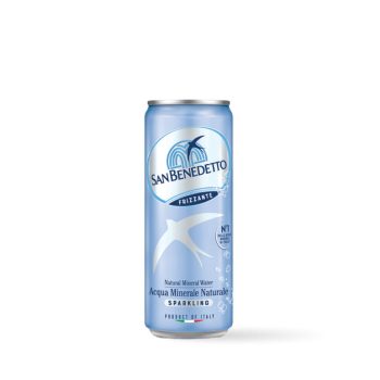   San Benedetto Szénsavas Ásványvíz Forrásvíz 330ml (0,33 L) DOBOZOS ("Slim") Frizzante