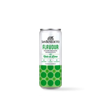   San Benedetto Flavour Note di Lime Lime ízesítésű Szénsavas Ásványvíz Forrásvíz 330ml (0,33 L) DOBOZOS ("Slim") Frizzante