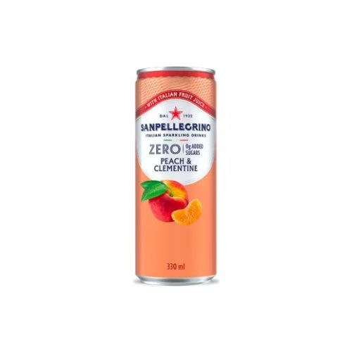 San Pellegrino Naturali Pesca & Clementina ZERO 330 ml (0,33 L) Dobozos Szénsavas barackos mandarinos cukormentes Üdítőital